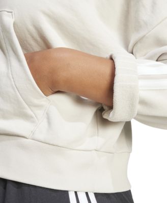 Women's Essentials 3-Stripes French Terry Quarter-Zip Hoodie