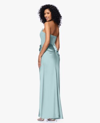 Women's Mixed-Media Strapless Corset Gown