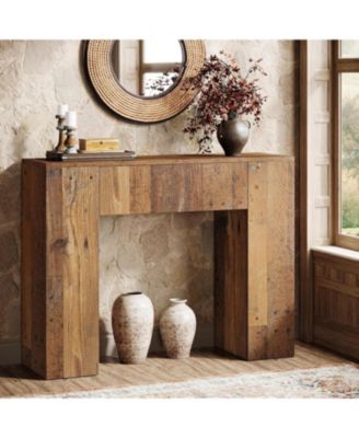 39" Wooden Farmhouse Console Table with Drawer for Entryway, Living Room, or Hallway