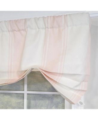 Faded Stripe Butterfly 100% Cotton Rod Pocket Lined  Window Valance 50" x 17" Pink