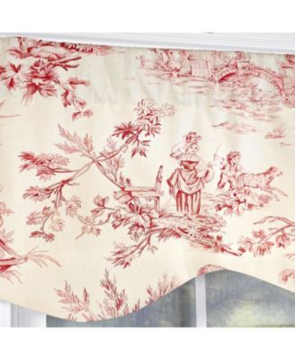 Victorian Provance 100% Cotton Rod Pocket Lined  Window Valance 50" x 15" Red