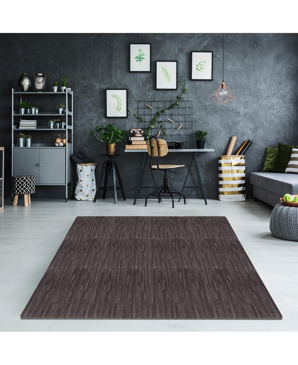 Sorbus Thick 3/8-inch Wood Grain Floor Foam Tile Mats (16 Tiles,16 Sq ft) - for Home, Office, Playroom, Basement, and More