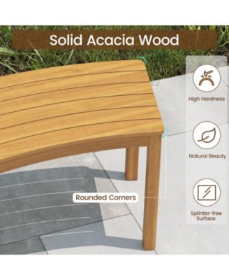 Outdoor Curved Wood Bench Set of 3 for Front Porch