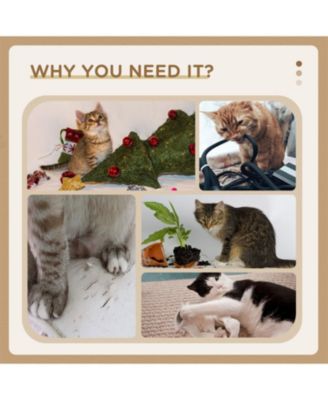 46.5" Tall 3 Level Cat Tower with Scratching Posts in Natural