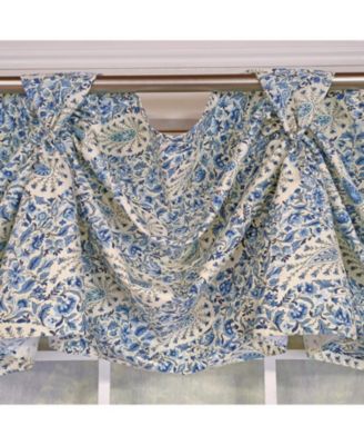 Paisley Verveine 3-S Victory 100% Cotton Tab Top Swag Window Curtain 54" x 25" Blue