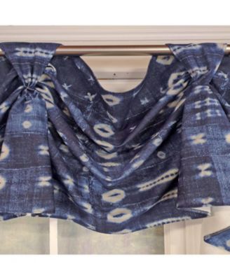 Pulsar 3-S Victory 100% Cotton Tab Top Swag Window Curtain 54" x 25" Navy