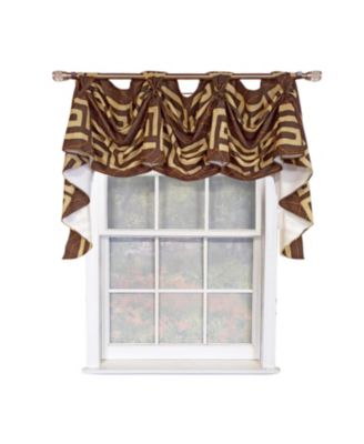 Atahualpa 3-S Victory 100% Cotton Tab Top Swag Window Curtain 54" x 25" Brown