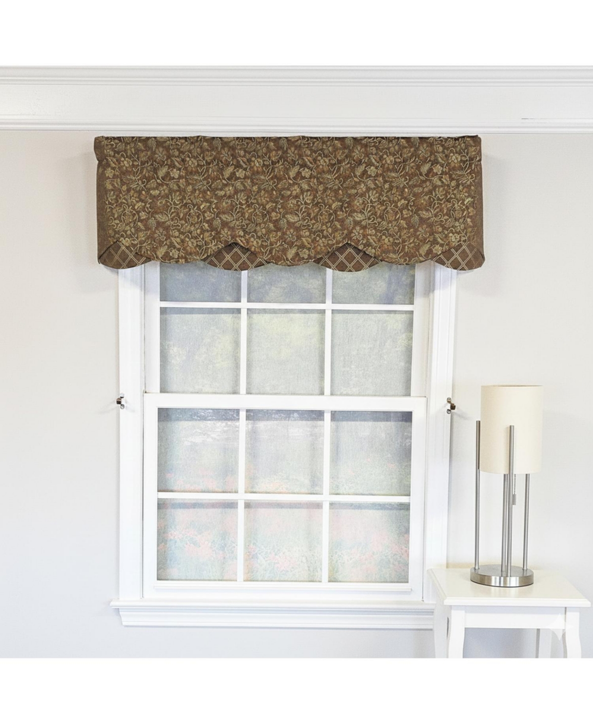 Rlf Home Chopin Petticoat 100% Cotton Rod Pocket Lined Window Valance 50" x 15" Brown