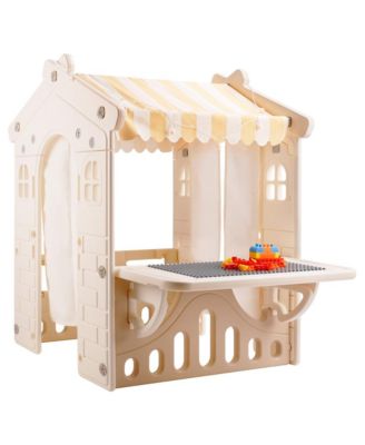 Foldable Kids Playhouse with Lights, Blocks & Open Design