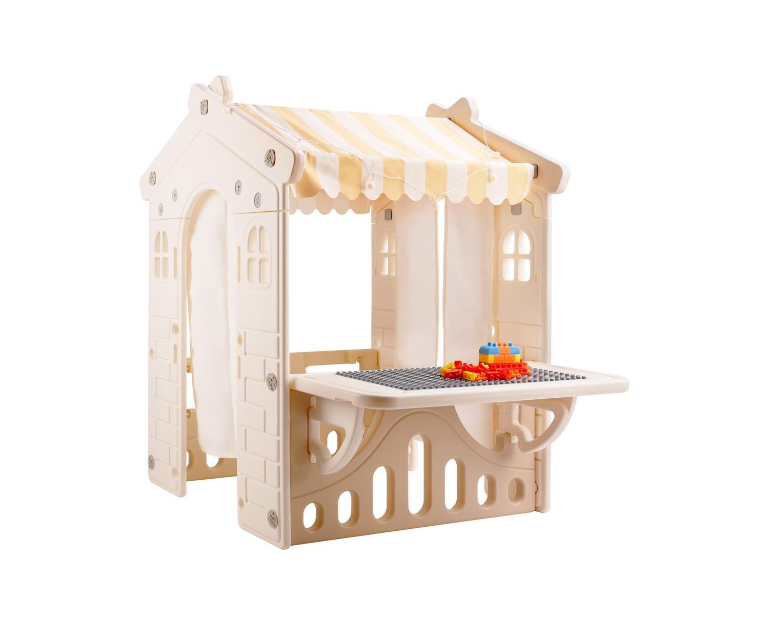 Foldable Lighted Kids' Playhouse with Building Blocks