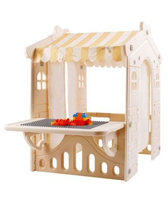 Foldable Kids Playhouse with Lights, Blocks & Open Design