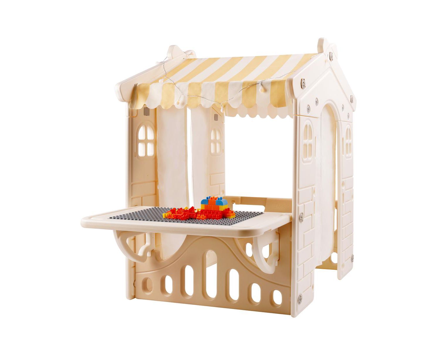 Foldable Lighted Kids' Playhouse with Building Blocks
