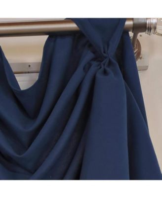 Classic Solid 3-S Victory 100% Cotton Tab Top Swag Window Curtain 54" x 25" Navy