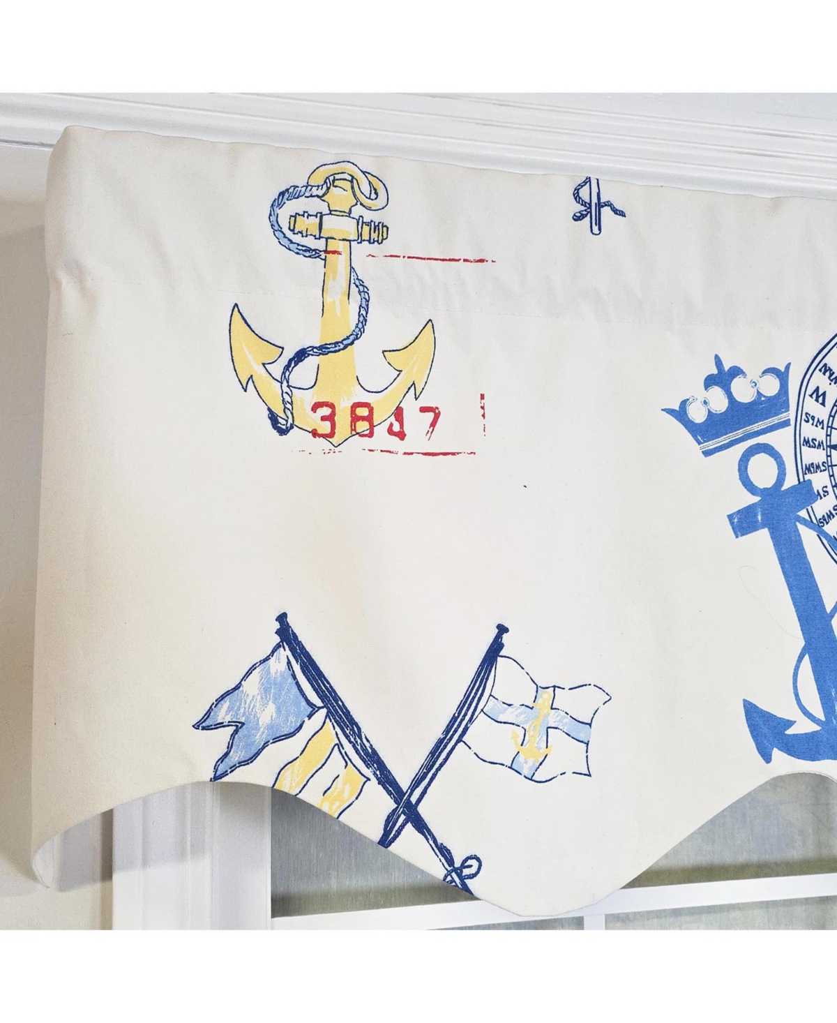 Rlf Home Ralph Lauren Navigator Regal 100% Cotton Rod Pocket Lined Window Valance 50" x 17" Off White