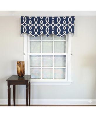 Oblique Regal 100% Cotton Rod Pocket Lined  Window Valance 50" x 17" Navy