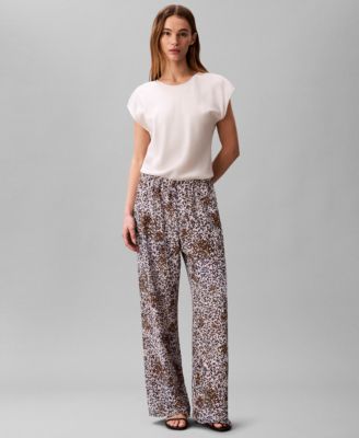 Women's Textured Print Pull-On Pants
