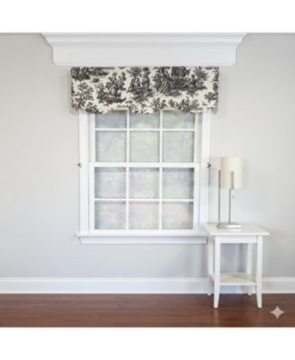 Baroque Provance 100% Cotton Rod Pocket Lined  Window Valance 50" x 15" Black