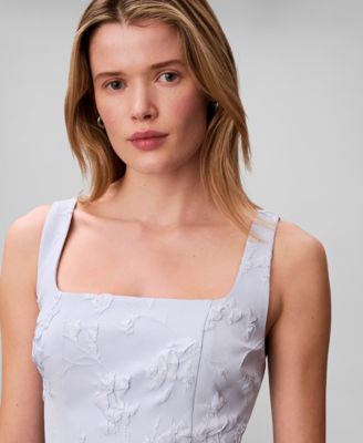 Women's Floral Square Neck Mini Dress