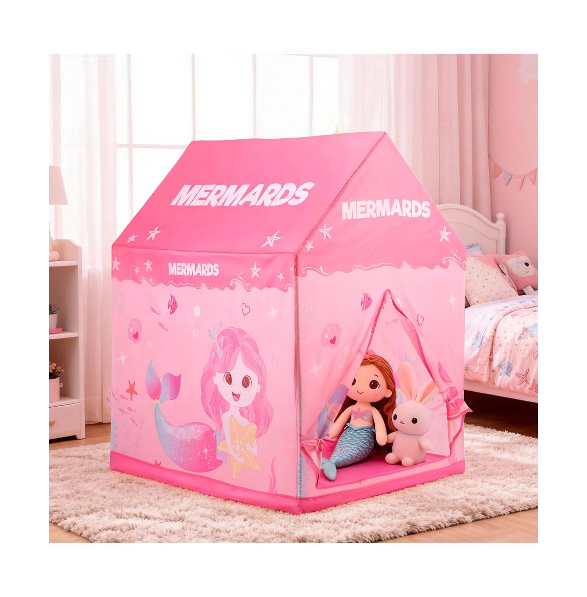 Bruce & Shark Mermaid Themed Play Tent for Kids, Playhouse for Indoor & Outdoor