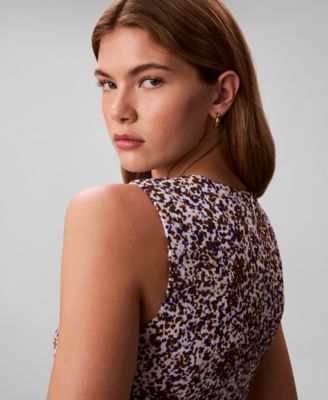 Women's Printed V-Neck Mini Dress