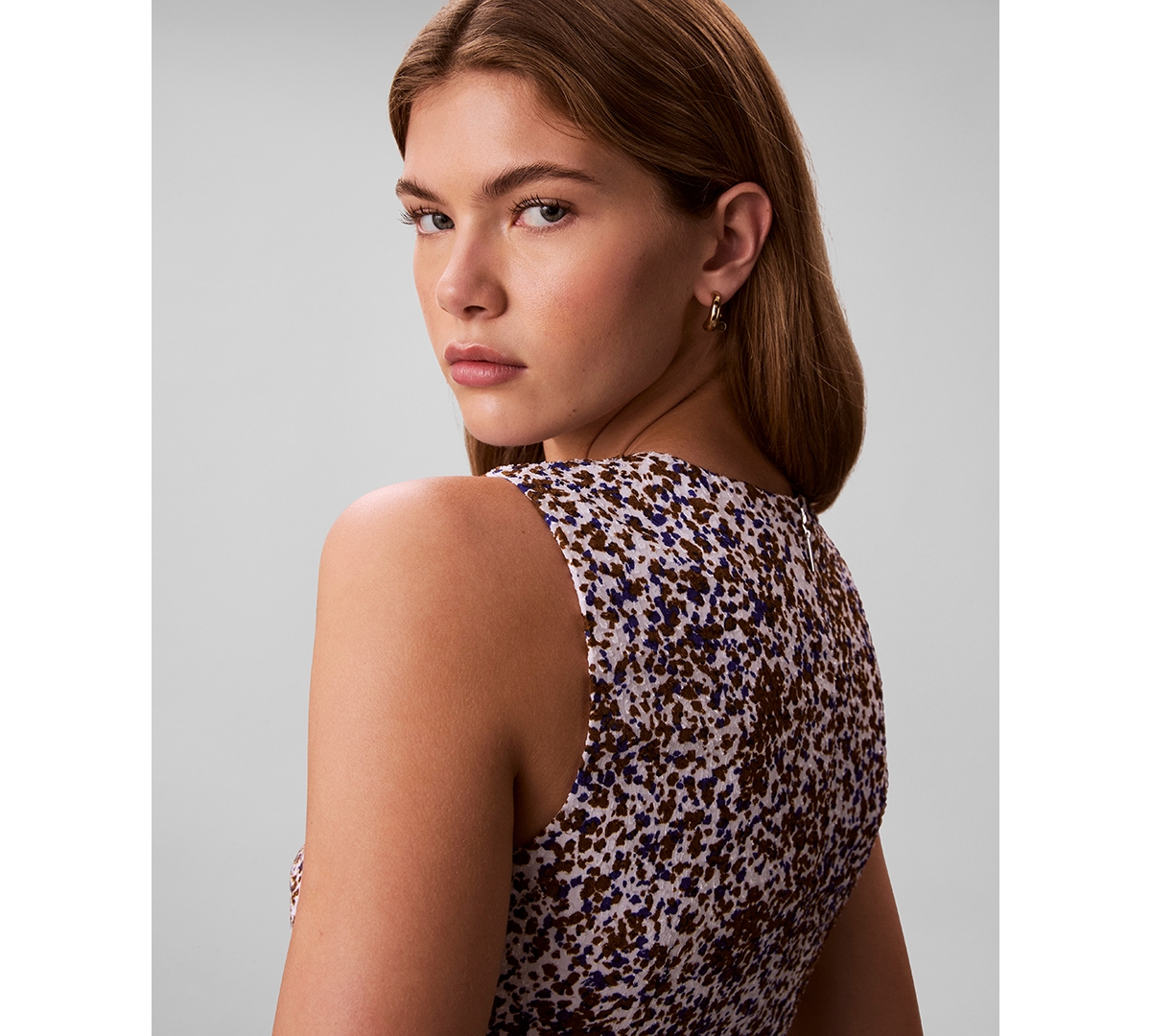 Calvin Klein Women's Printed V-Neck Mini Dress