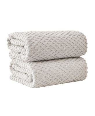 Linery and Co. Cotton Diamond Waffle Texture 2-Piece Bath Sheet Set