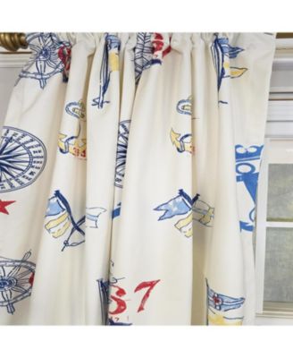 Ralph Lauren Navigator 100% Cotton Rod Pocket Window Curtain set of 2