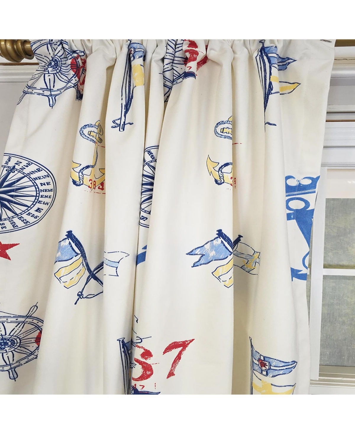 Rlf Home Ralph Lauren Navigator 100% Cotton Rod Pocket Window Curtain set of 2