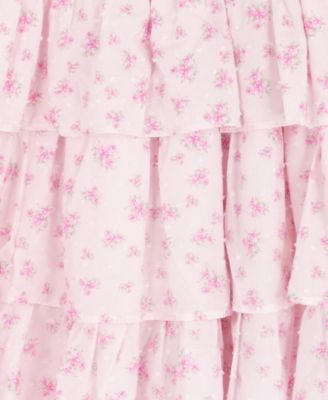 Girls' 7-16 Floral Clip Dot Dress and Bag, 2-Piece Set