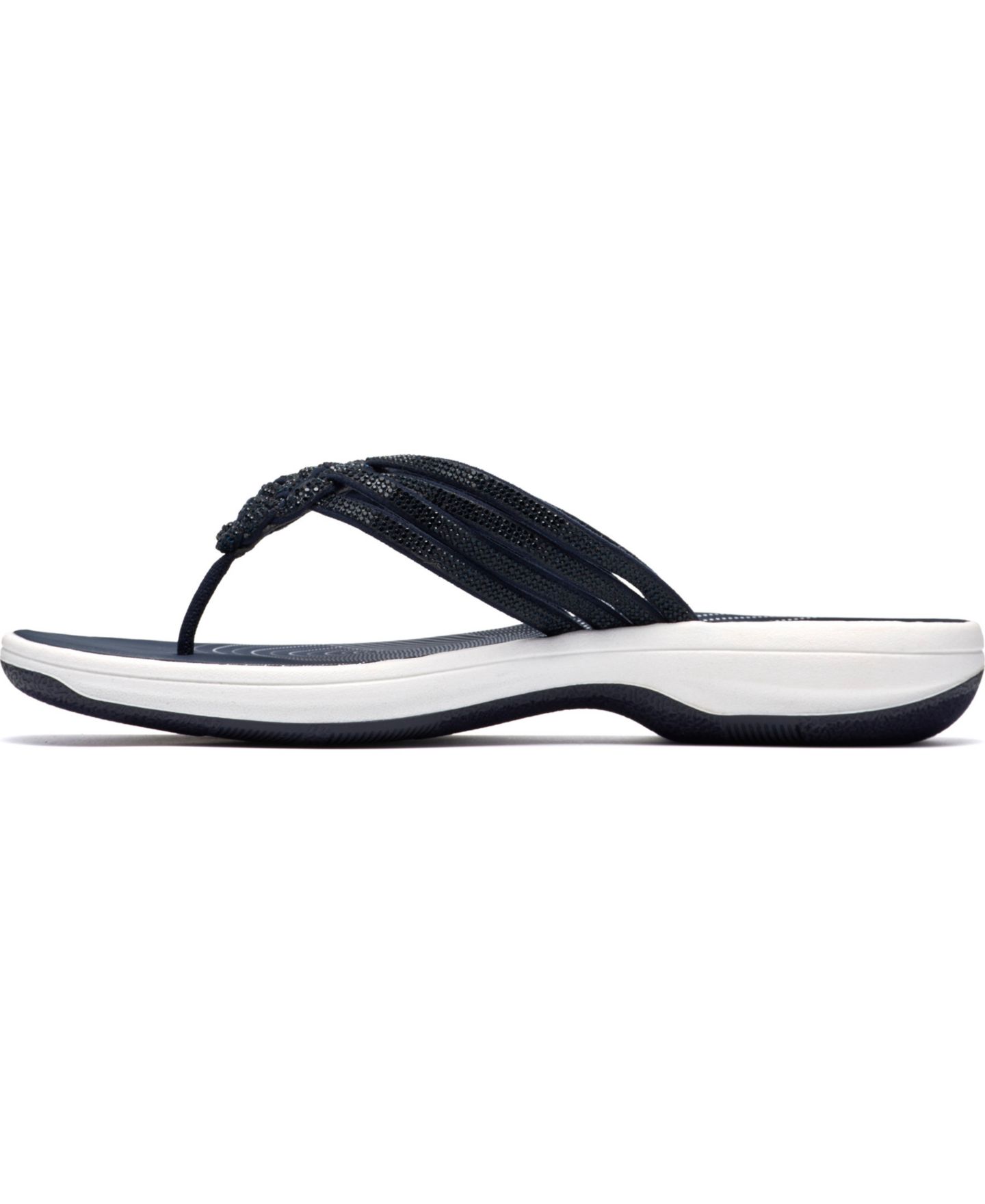 Женские сандалии Clarks Breeze Gem Flip Flop Flats, цвет: Тёмно-синий — фото 6