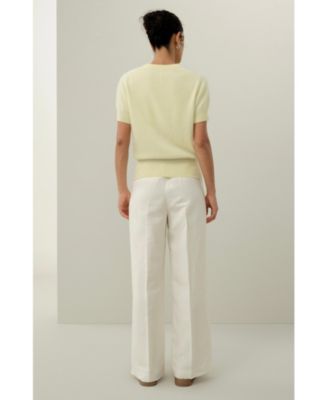 Women's Brushed Cashmere Short-Sleeve Sweater