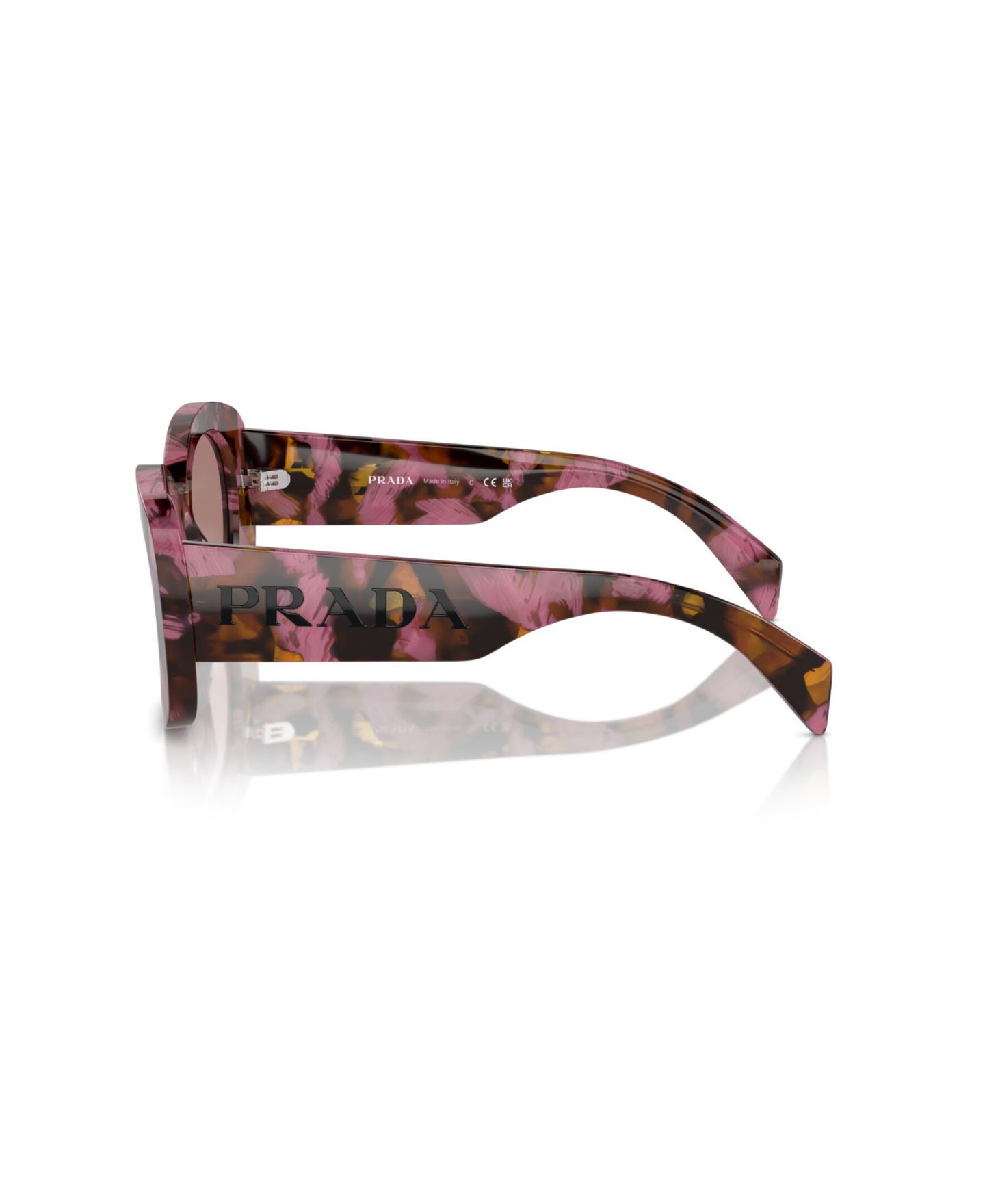 Женские солнцезащитные очки PRADA Oval Sunglasses, PR A13S, цвет: Черепаховый коньячный — фото 3