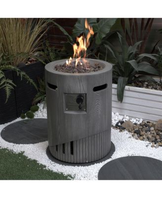 20 Inch Round Outdoor Gas Fire Pit with 32000 BTU Burner and Lava Rocks