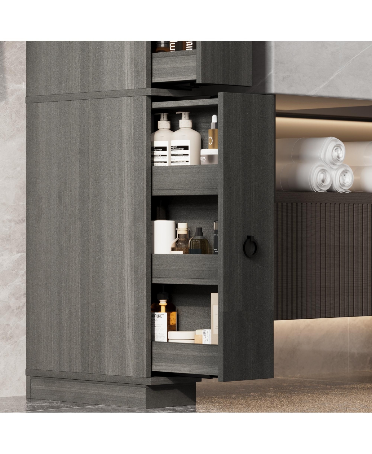 Homsee Bathroom Cabinet With Shelves And Drawers