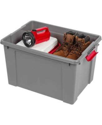 USA 19 Gallon Lockable Storage Totes with Lids, 6 Pack – Heavy Duty Durable Stackable Containers, Large Garage Organizing Bins Moving Tubs