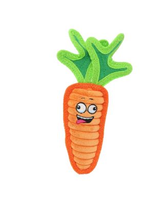 Funny Food Jr Carrot, Durable Plush Squeaky Dog Toy
