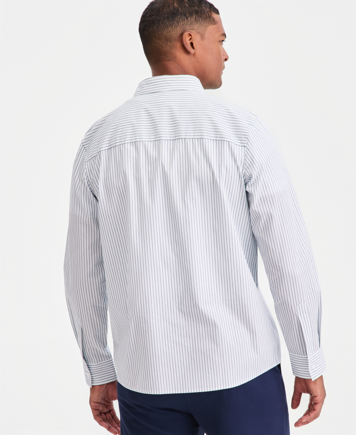 Alfani Men's Cotton Striped One-Pocket Regular-Fit Shirt, Macy's Exclusive