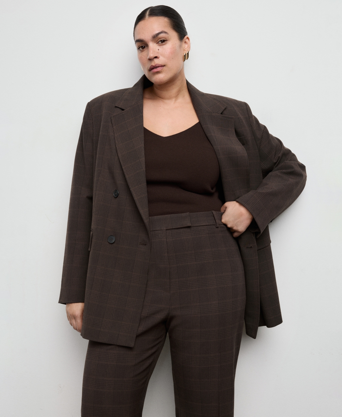 Mango Women's Check Suit Pants