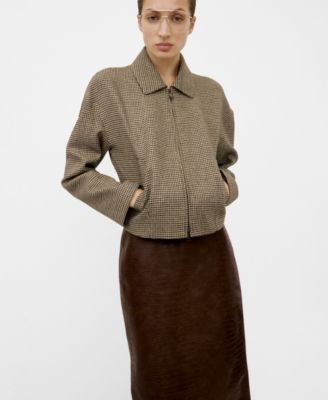 Women's Lapels Houndstooth Jacket