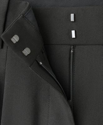 Women's Wide-Leg Pleated Suit Pants