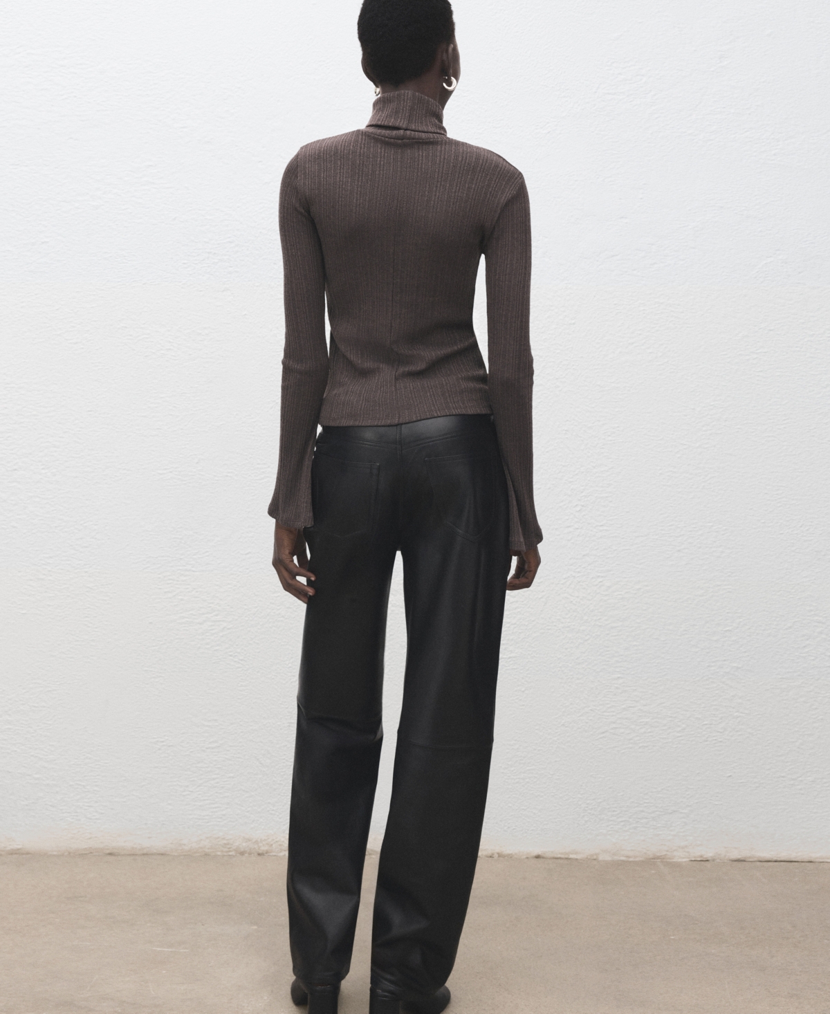 Mango Women's Flared Sleeves Turtleneck Sweater