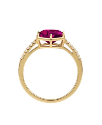 Amethyst (2 ct. t.w.) and Lab-Grown White Sapphire (0.01 ct. t.w.) Ring in 14k Gold Over Sterling Silver (Also Available in Multi-Stones)