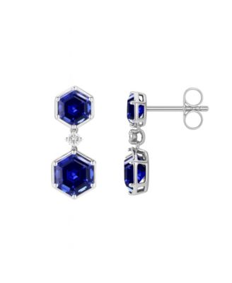 Amethyst (3.5 ct. t.w.) and Lab-Grown White Sapphire (0.06 ct. t.w.) Earrings in Sterling Silver (Also Available in Multi-Stones)