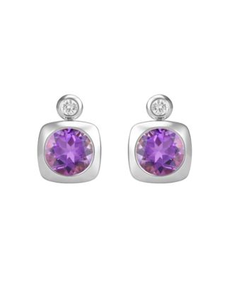 2-Pc. Amethyst (2.5 ct. t.w.) and Lab-Grown White Sapphire (0.1 ct. t.w.) Earrings And Necklace Set in 14k Gold Over Sterling Silver (Also Available in Other Gemstones)