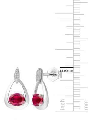 2-Pc. Ruby (3.5 ct. t.w.) and Lab-Grown White Sapphire (0.03 ct. t.w.)  Earrings And Pendant Set in Sterling Silver (Also Available in Opal, Amethyst, Sapphire and Blue Topaz)