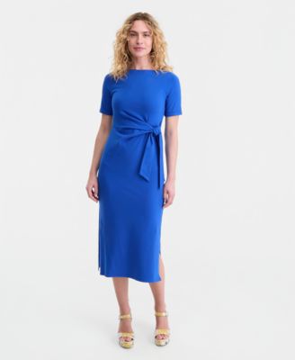 Women's Crewneck Wrap Tie Dress, Created for Macy's,