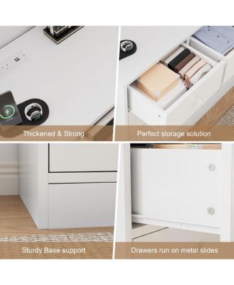 12 Drawer Dresser for Bedroom, 61 in Long Modern White Dresser TV Stand