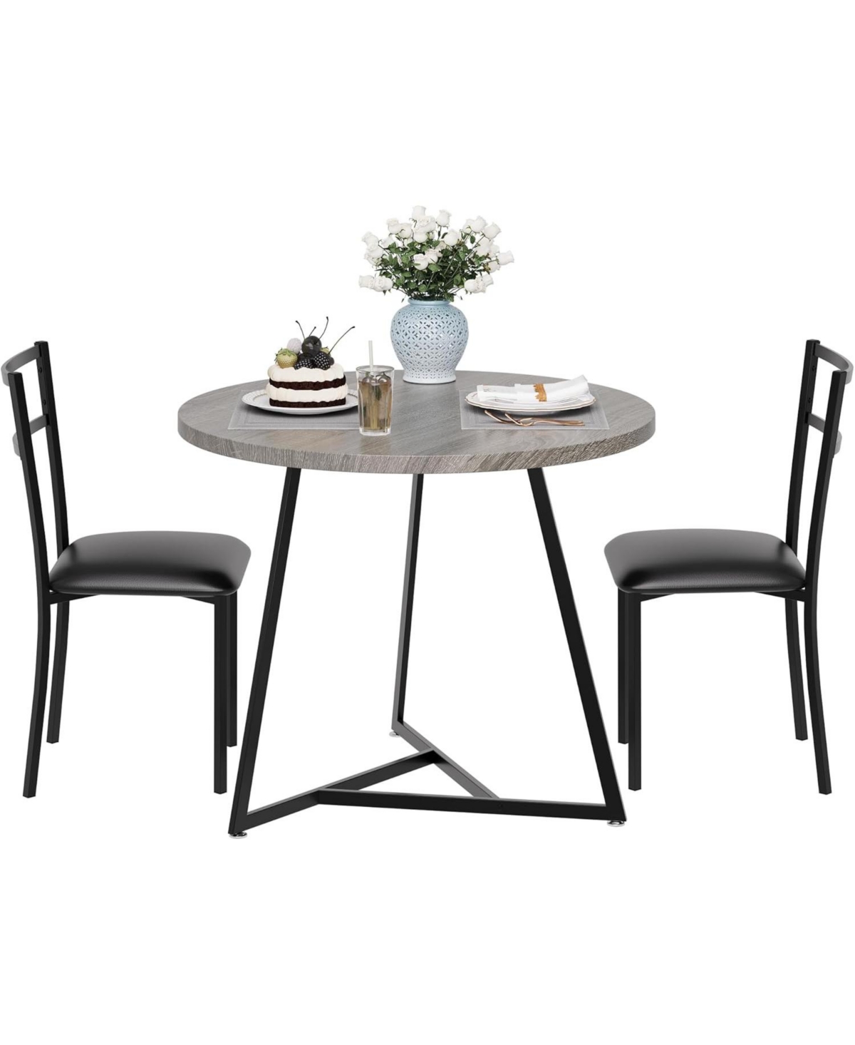 Gaomon Kitchen Table Round Dining Table Set for 2 Kitchen Table for Dining Room, Home Office, Living Room