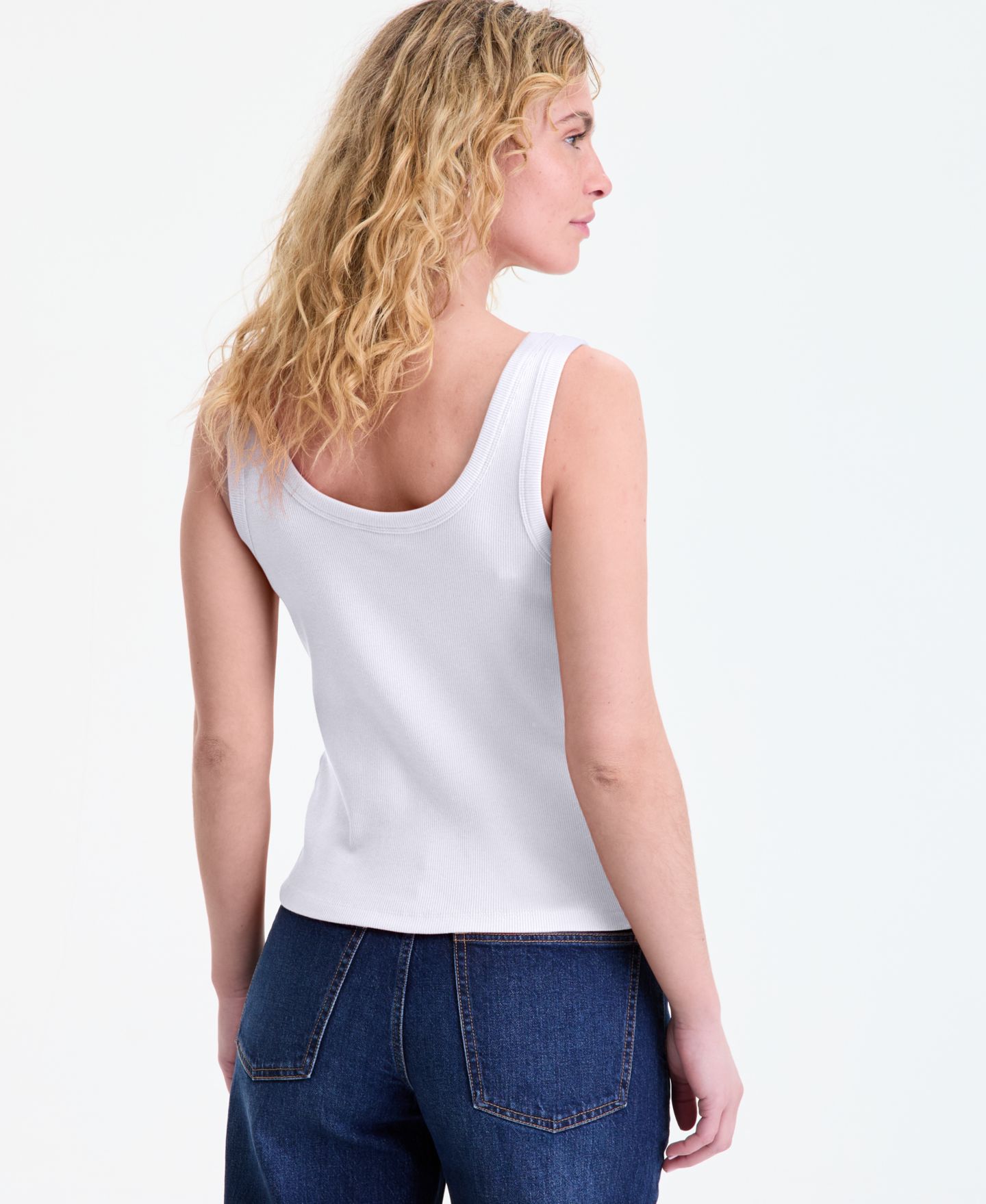 Женский топ On 34th Scoop-Neck Layering Tank Top, цвет: Яркий белый — фото 2