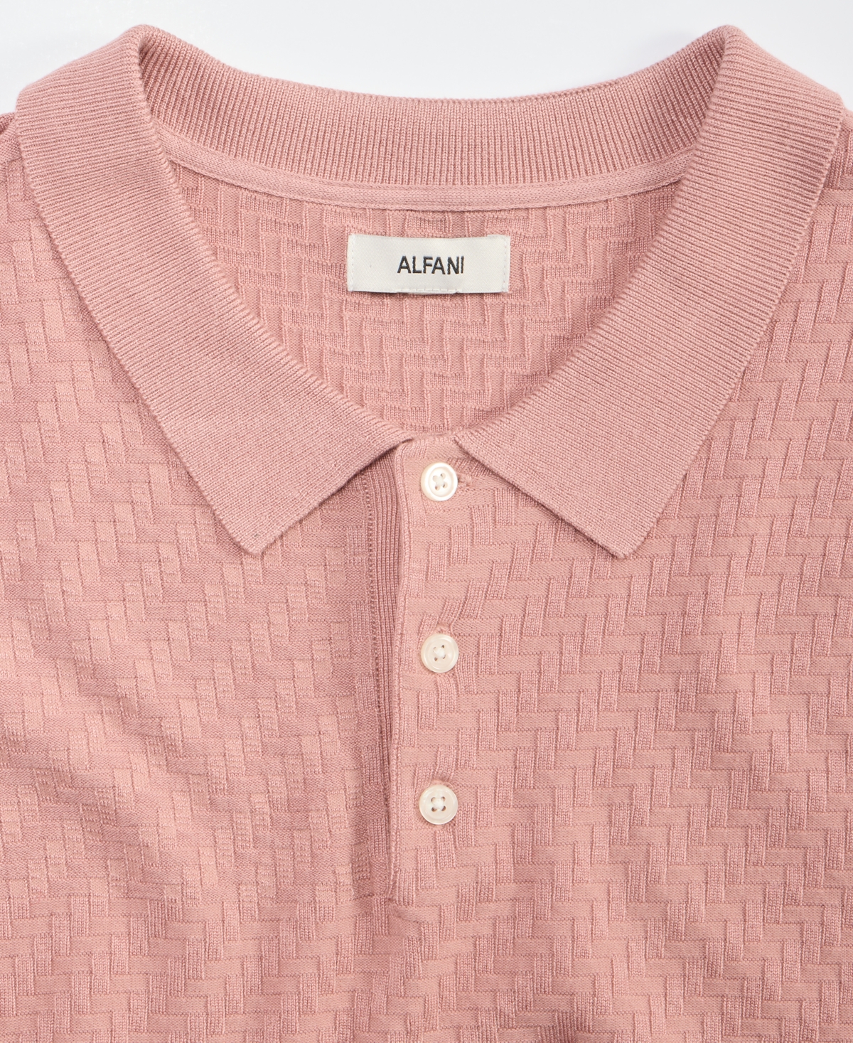 Alfani Men's Basketweave Short-Sleeve Polo Sweater, Macy's Exclusive
